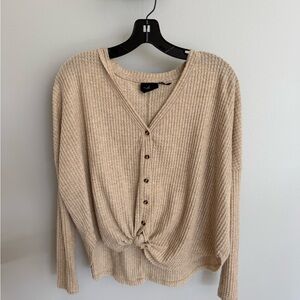 Urban Outfitters Tan Ribbed Knit Top